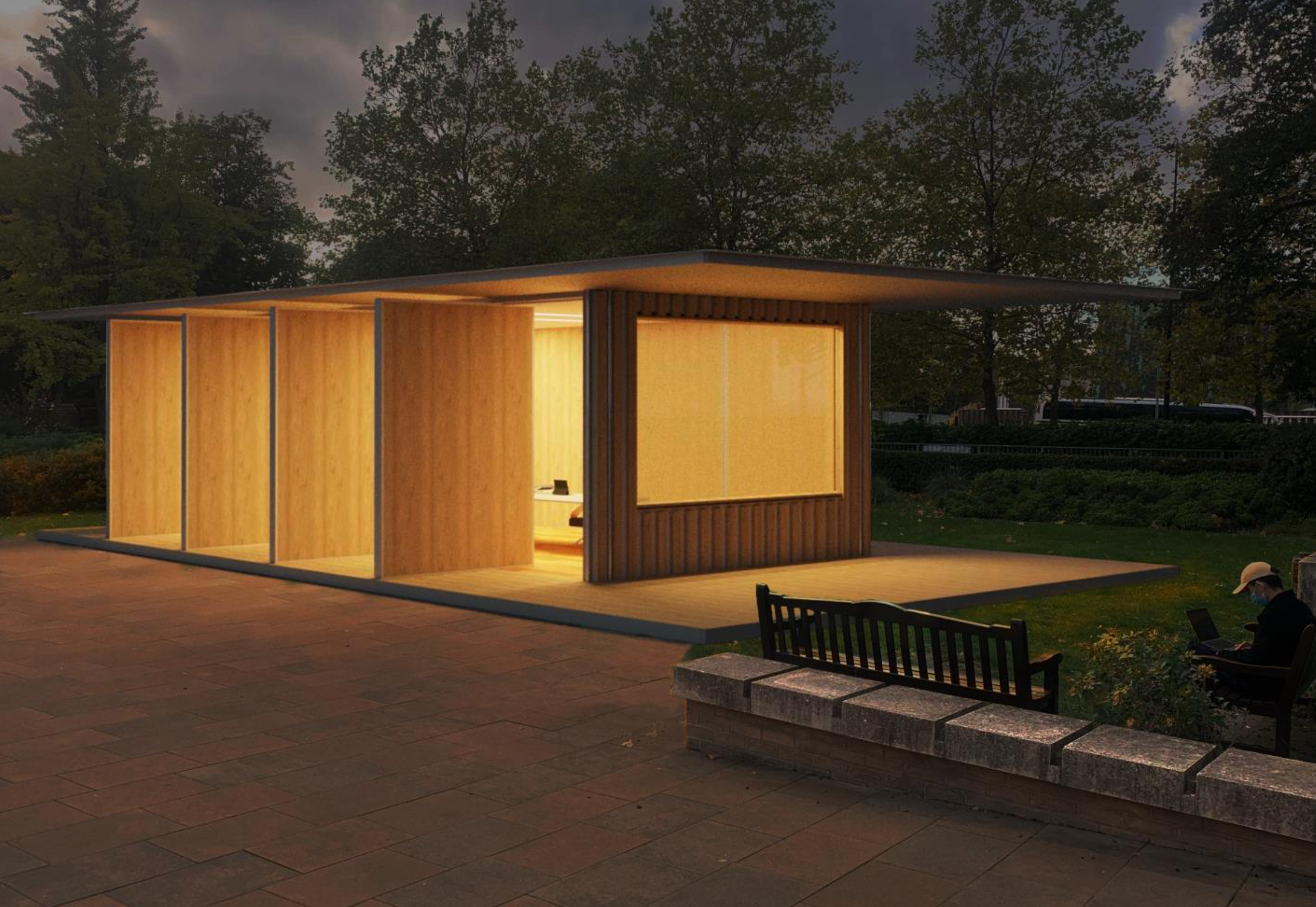 An adaptable residential studio built around a convertible structural system